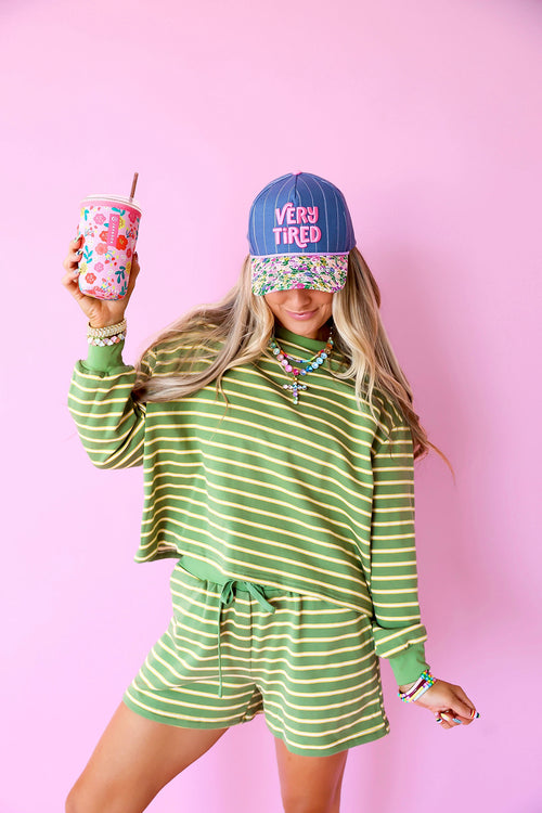 Always Something Fun Stripe Set – Olive/Yellow