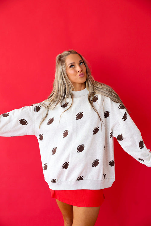 Two Sides To Game Day Sweatshirt - Grey