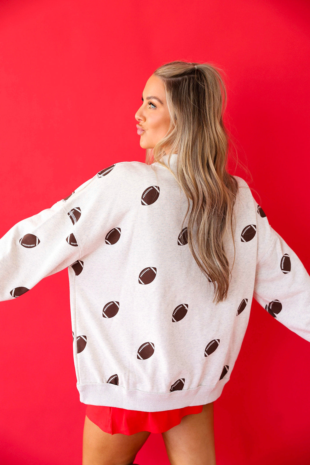 Two Sides To Game Day Sweatshirt - Grey