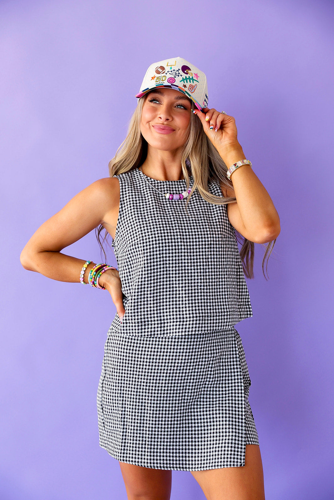 Checked in Skort Set