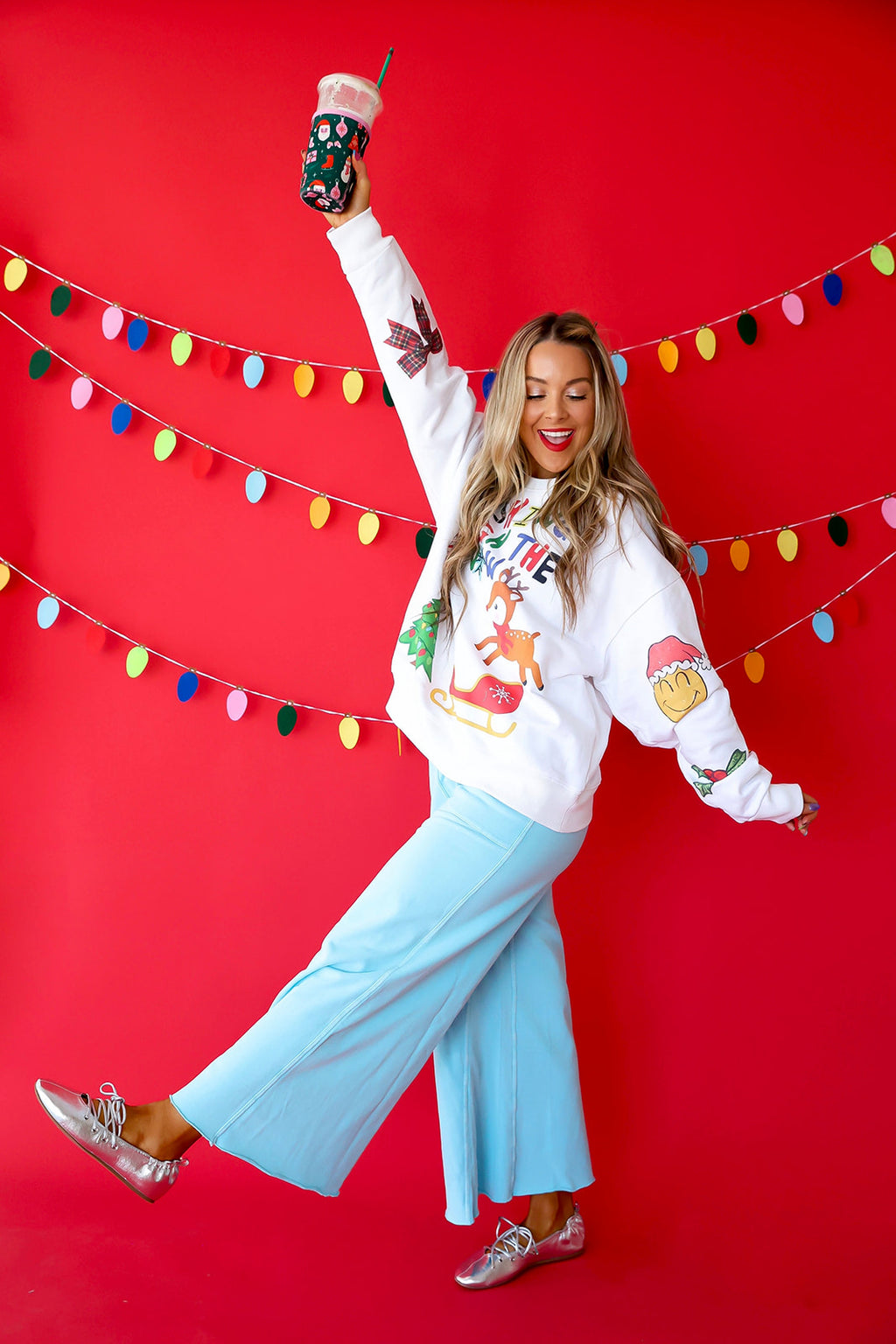 Color Crush Wide Leg Pant – Aqua RESTOCK