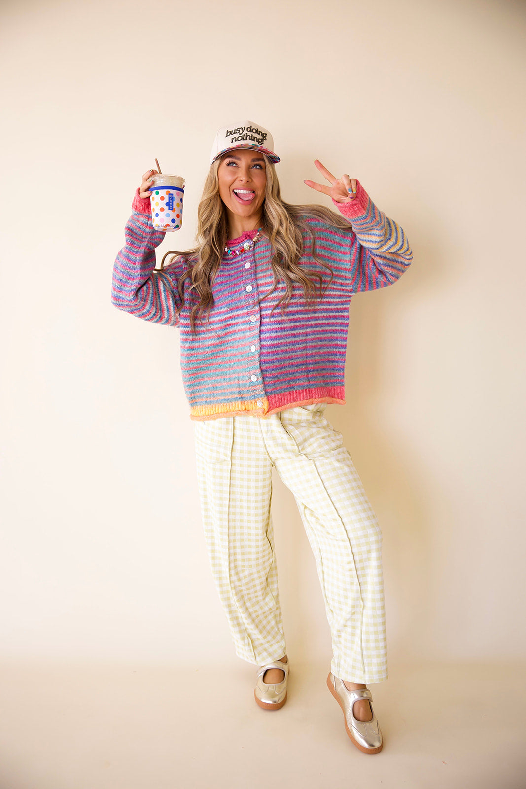 Teal Mix Colorburst Knit Cardigan