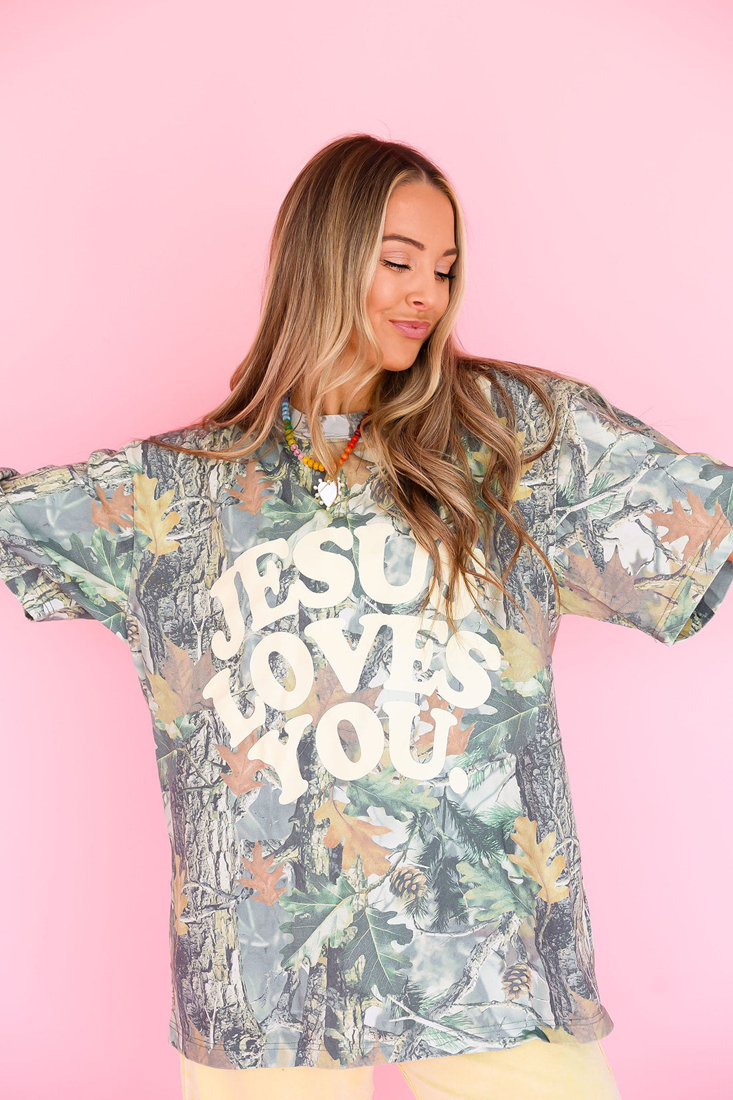 Jesus Loves You Heavyweight Camo Tee