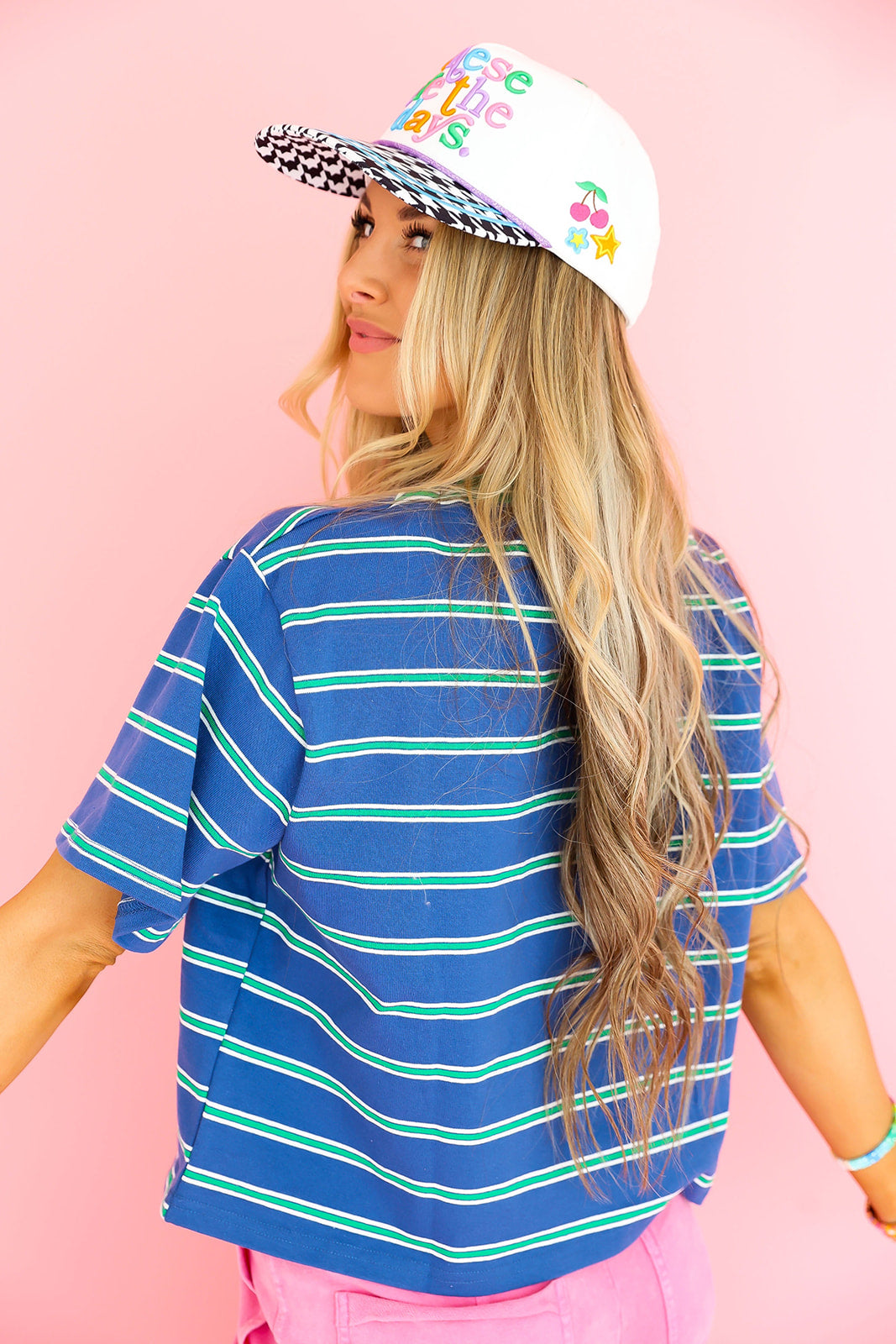 Just for Fun Stripe Tee- Blue
