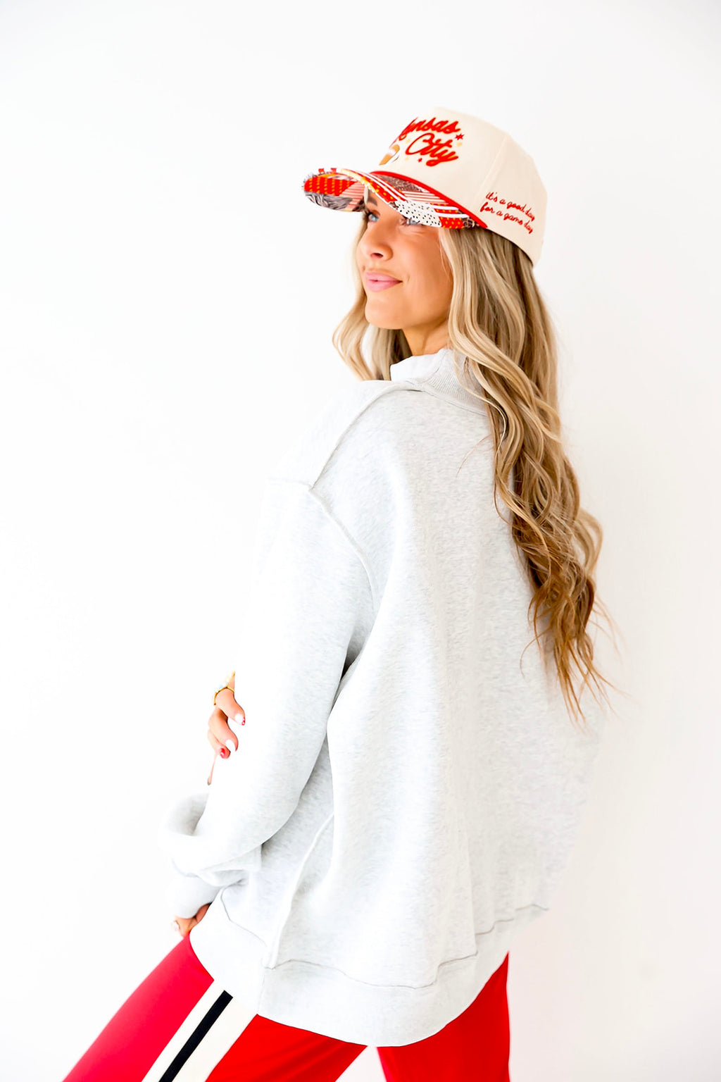 Kansas City Reversible Mock Neck Sweatshirt-Heather Grey *restock*