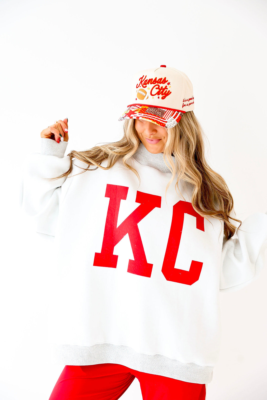 Kansas City Reversible Mock Neck Sweatshirt-Heather Grey *restock*