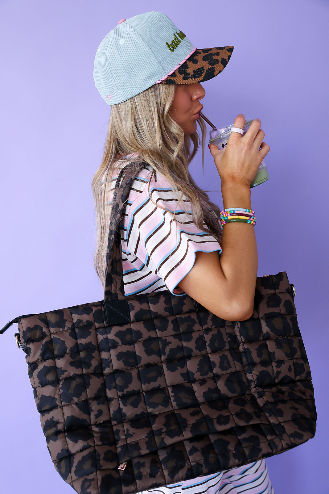 Leopard Lover Quilted Tote Bag-Ships Oct 25th