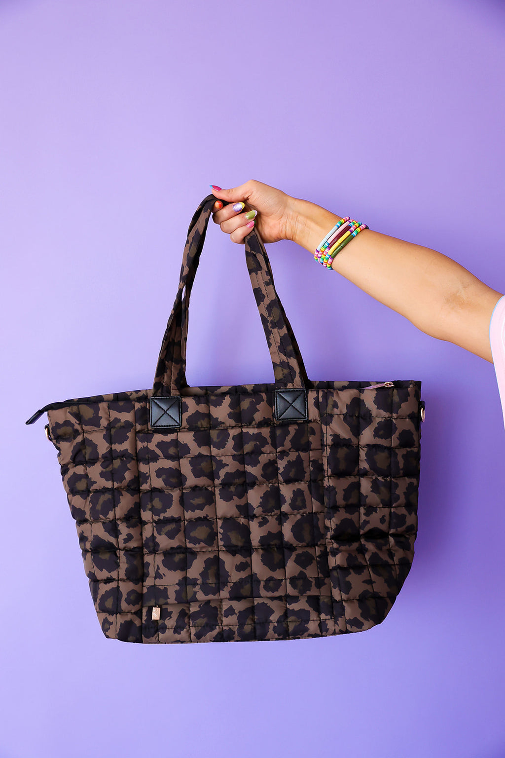 Leopard Lover Quilted Tote Bag-Ships Oct 25th