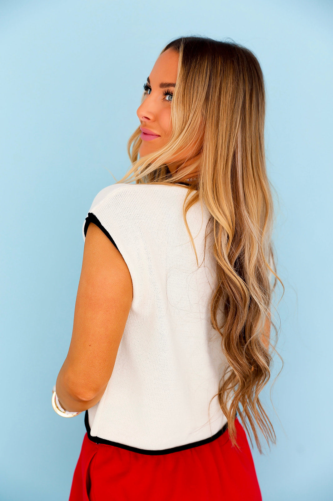 Liberty Lane Sweater Top- White
