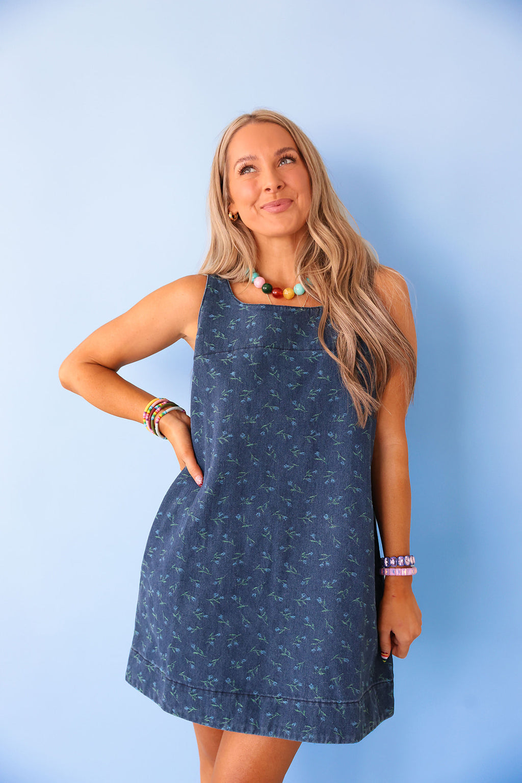 Little Things Floral Denim Dress
