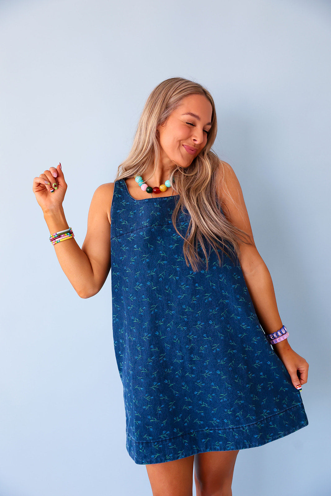 Little Things Floral Denim Dress