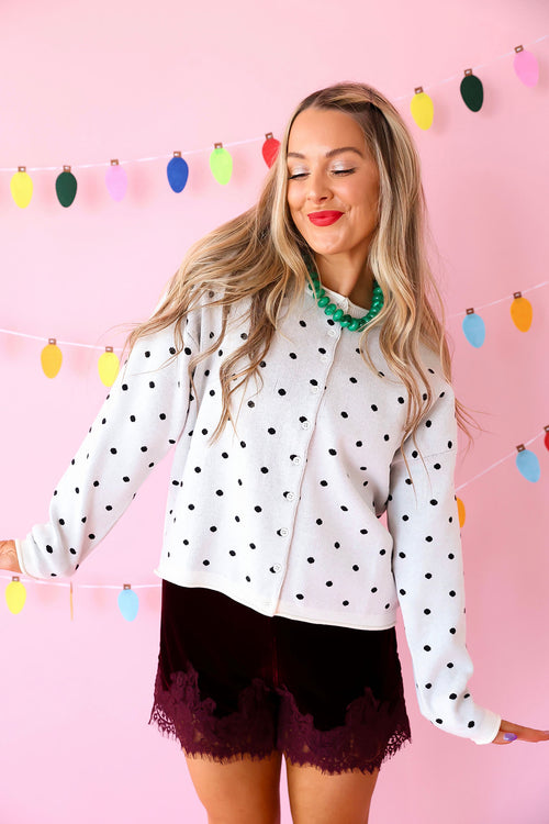 Little Things In Life Cardigan-Ivory/black