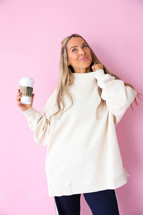 Living In It Mockneck- Ivory