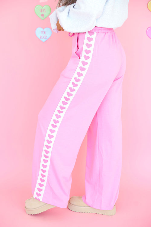 Love Line Track Pants- Pink