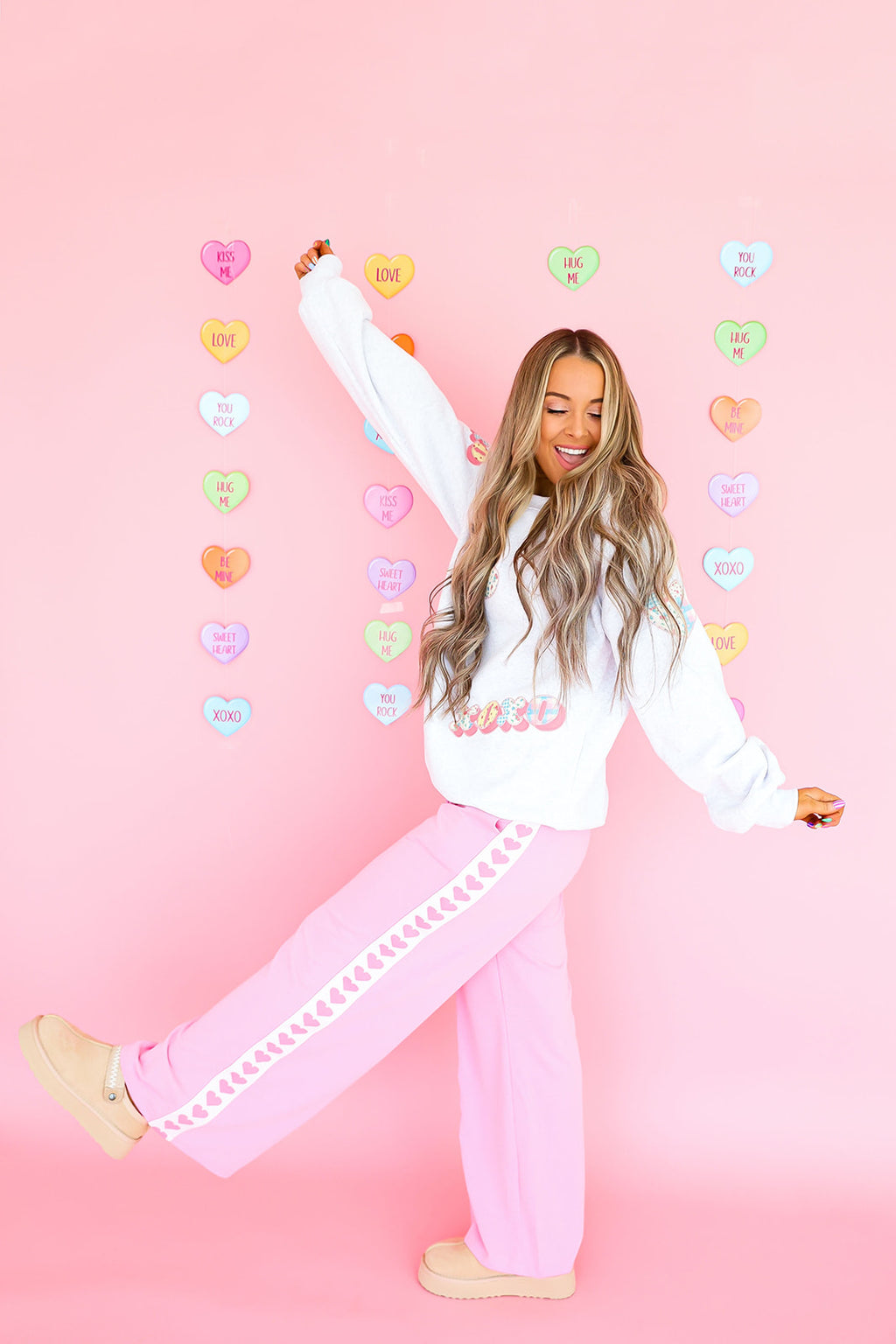 Love Line Track Pants- Pink