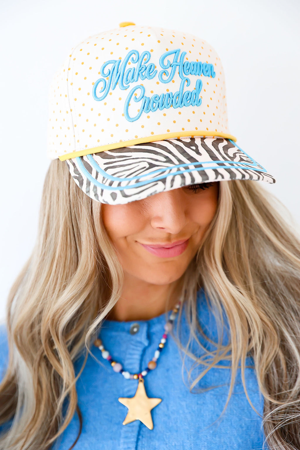 Make Heaven Crowded Zebra Trucker Hat