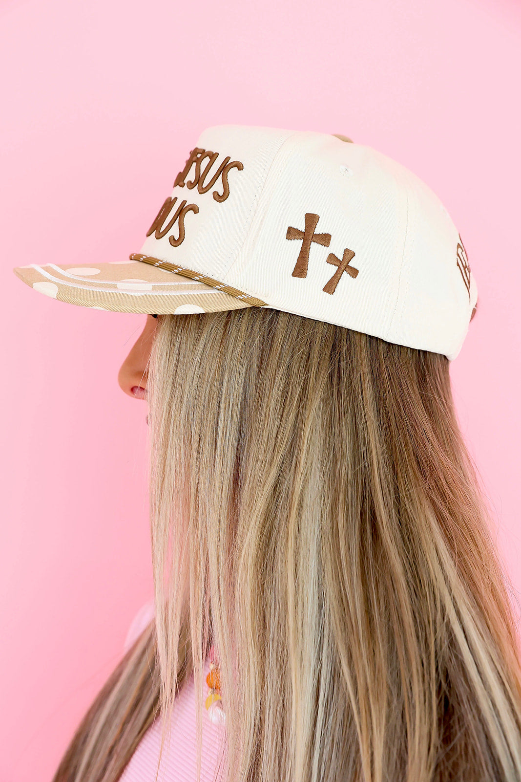 Make Jesus Famous Trucker Hat – Brown Dot