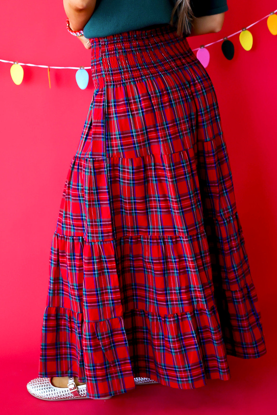 Merry In Plaid Maxi Skirt
