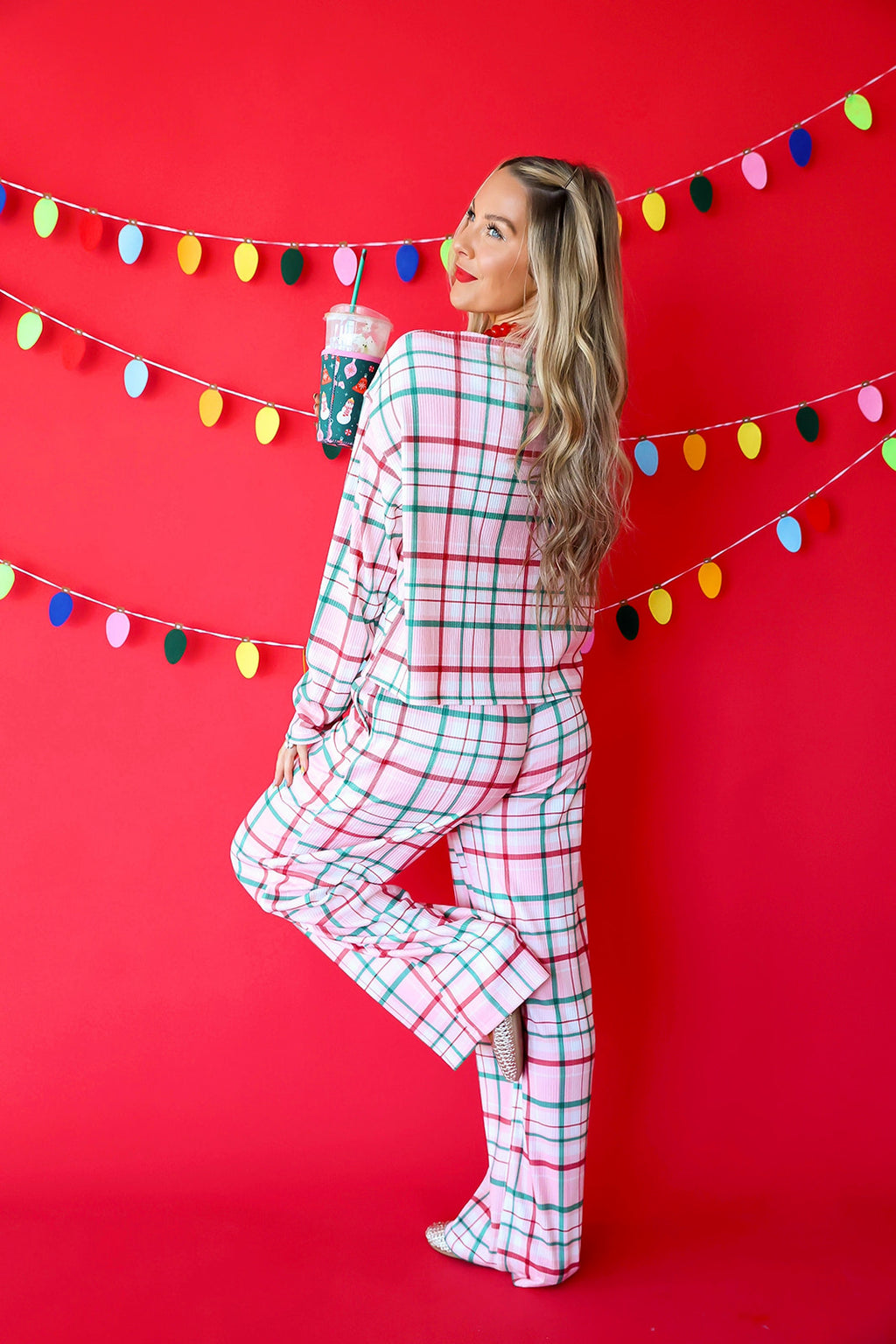 Merry Little Plaid Set – Pink/Green