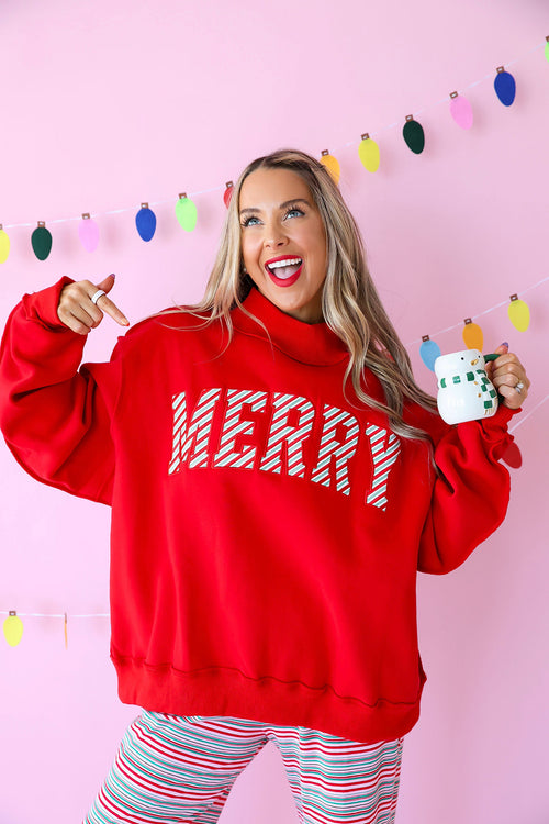 Merry & Bright Mockneck Sweatshirt