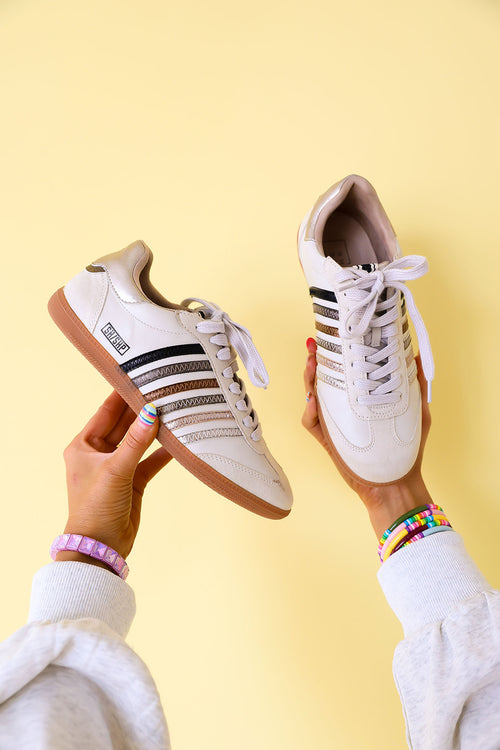 Metallic Stripe Sneakers