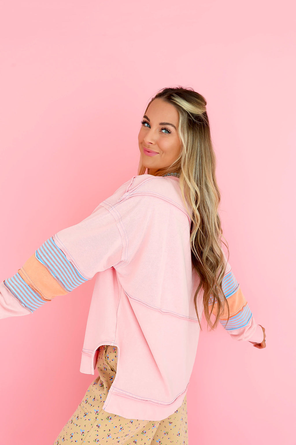 Morning Bell Pullover- Pink