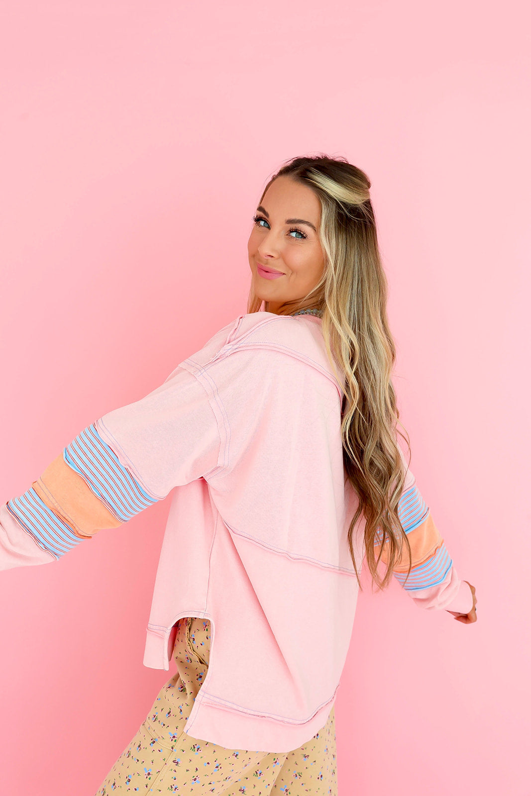 Morning Bell Pullover- Pink