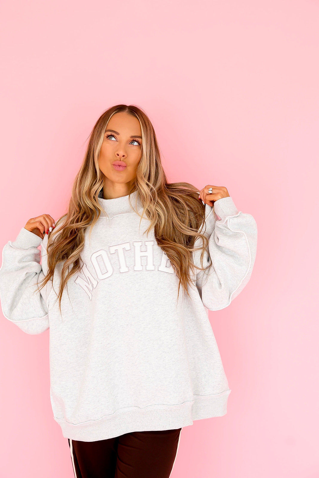 Motherhood Mock Neck Sweatshirt – Grey (PREORDER END OF FEB  SOONER--must be checked out separately!)