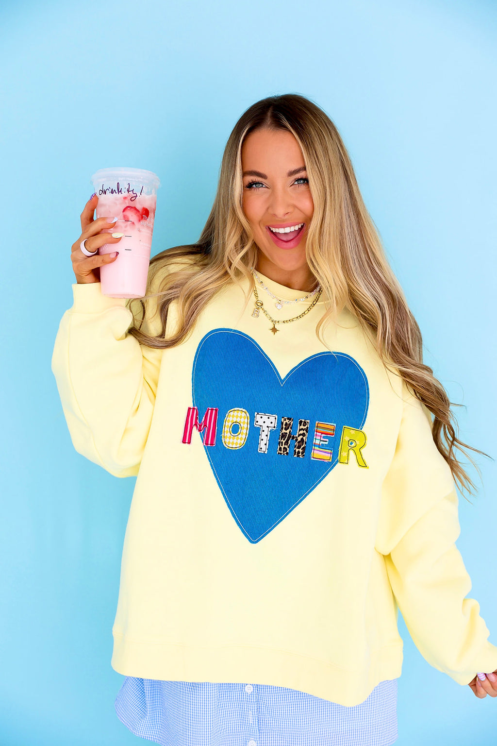 Motherly Love Patch Sweatshirt – Butter Yellow