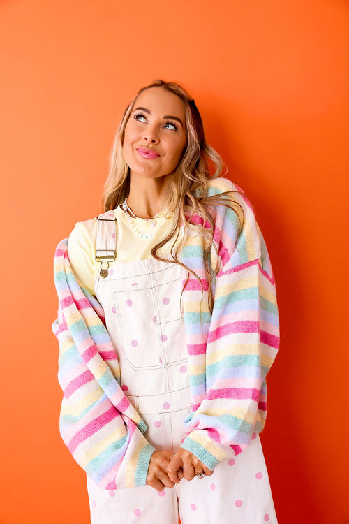 Notebook Stripe Colorful Cardigan