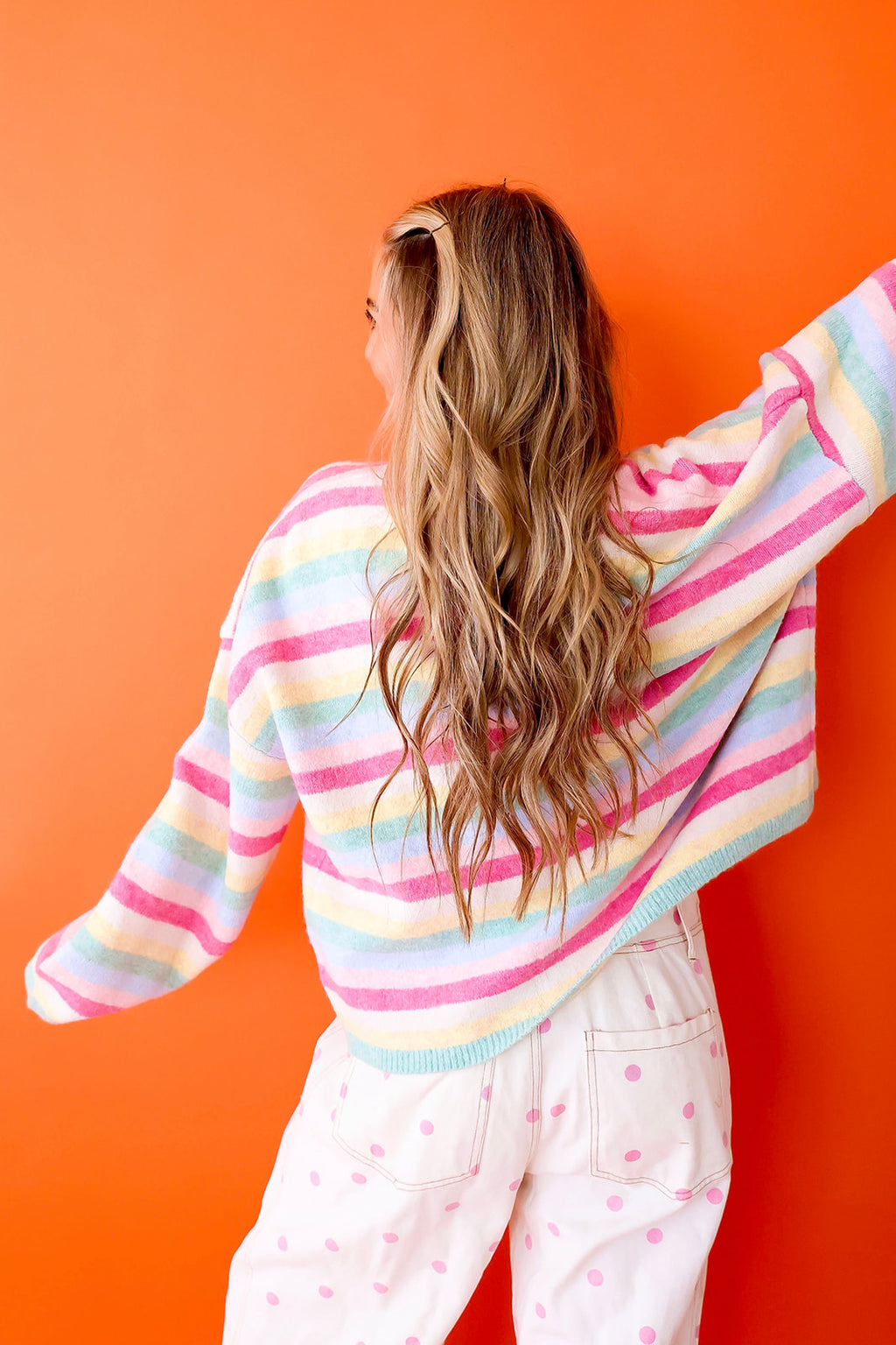 Notebook Stripe Colorful Cardigan