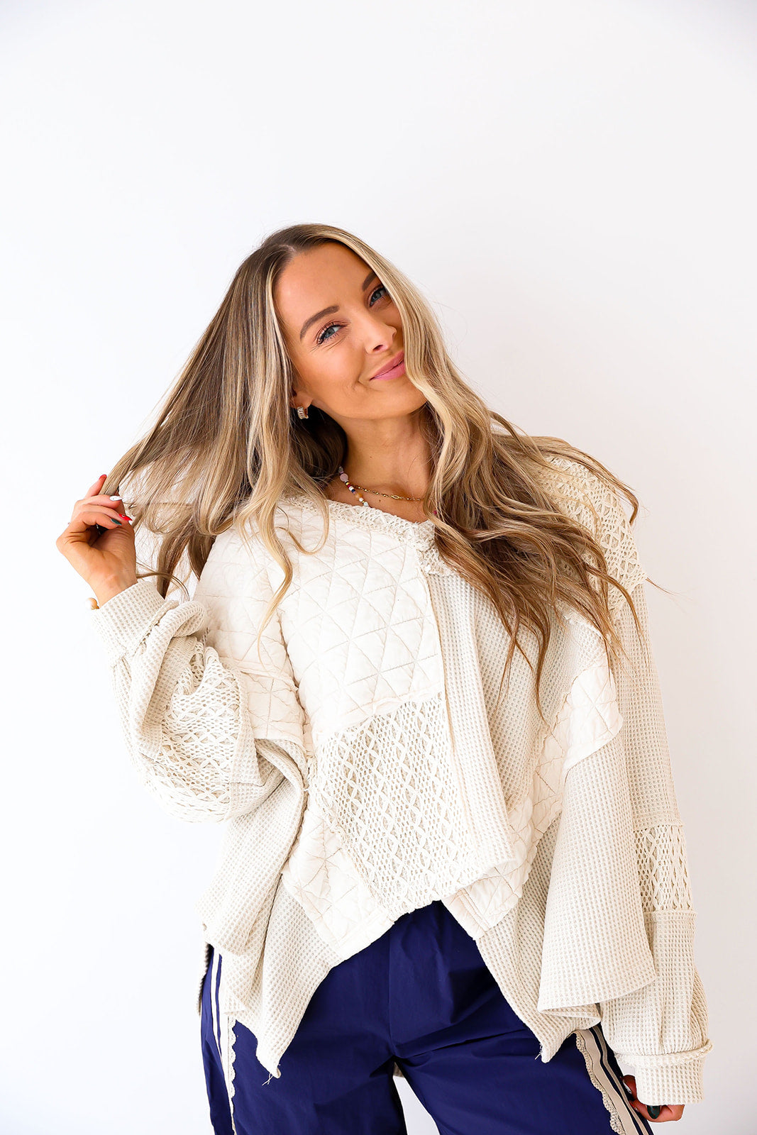 Oatmeal Patchwork Pullover