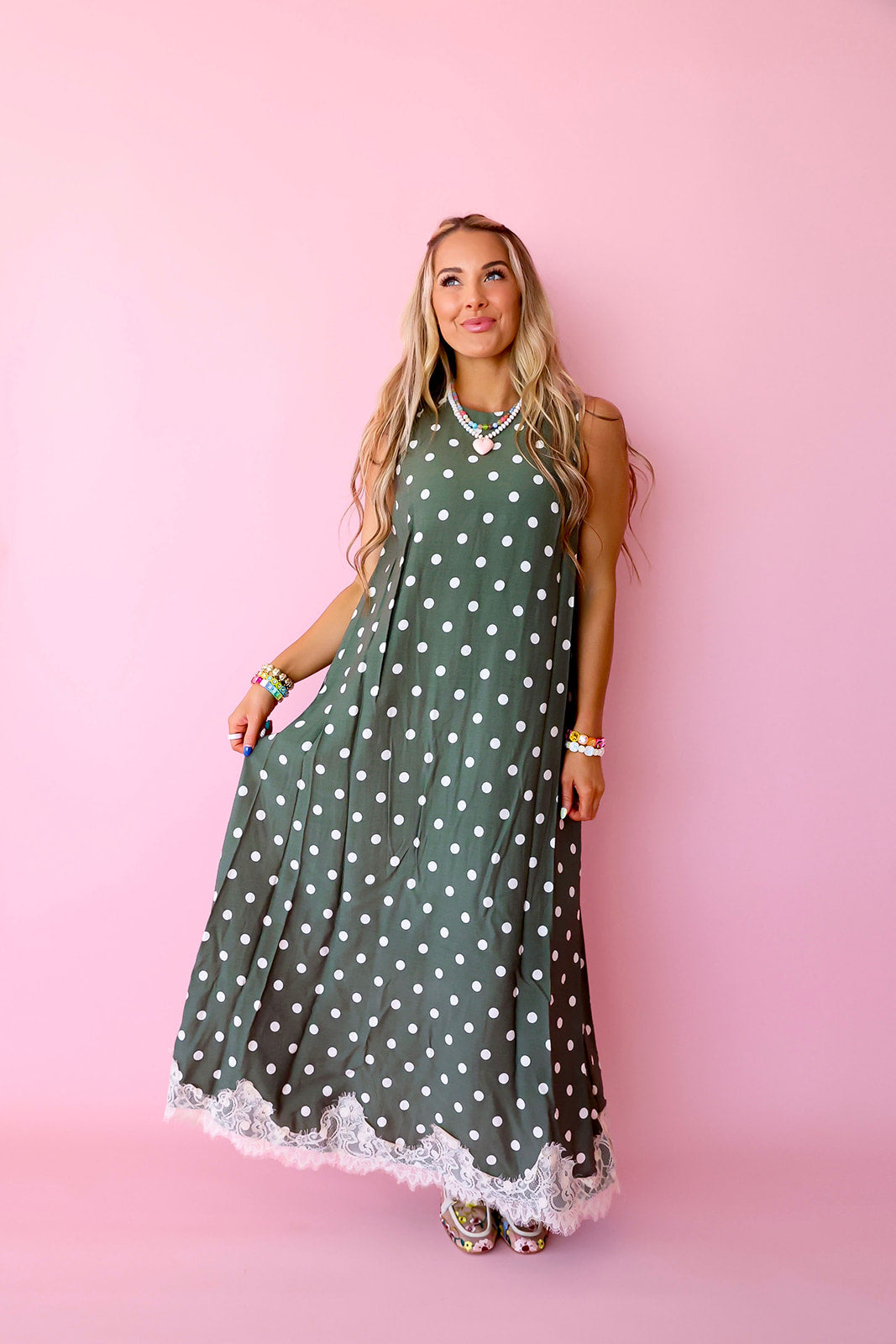Olive Orchard Polka Dot Dress