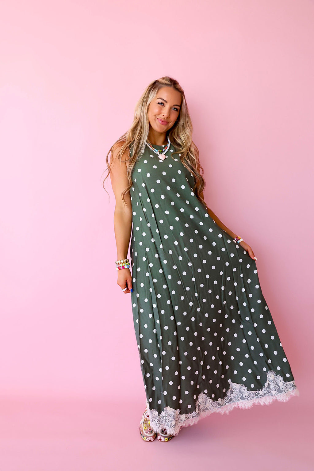 Olive Orchard Polka Dot Dress