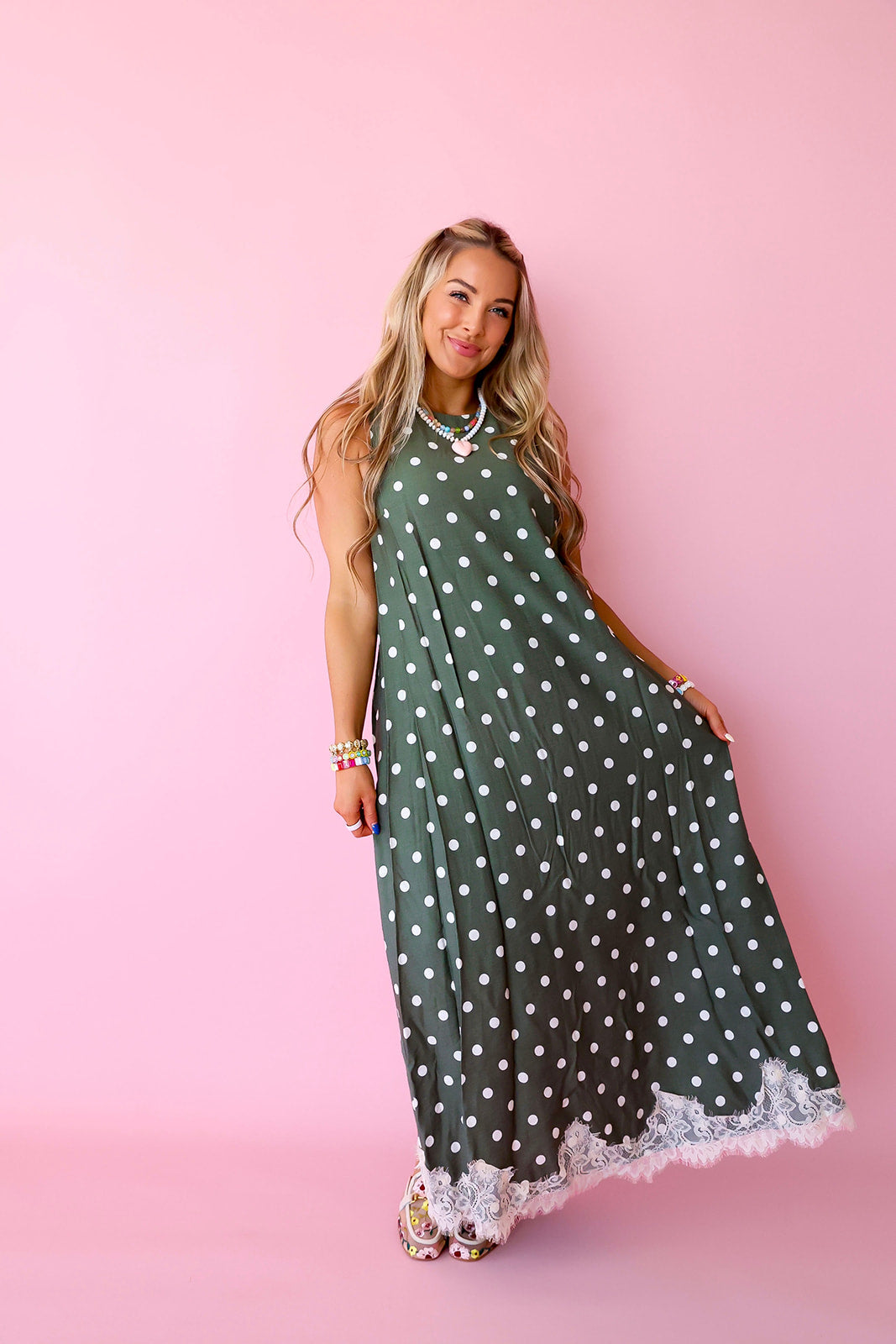 Olive Orchard Polka Dot Dress