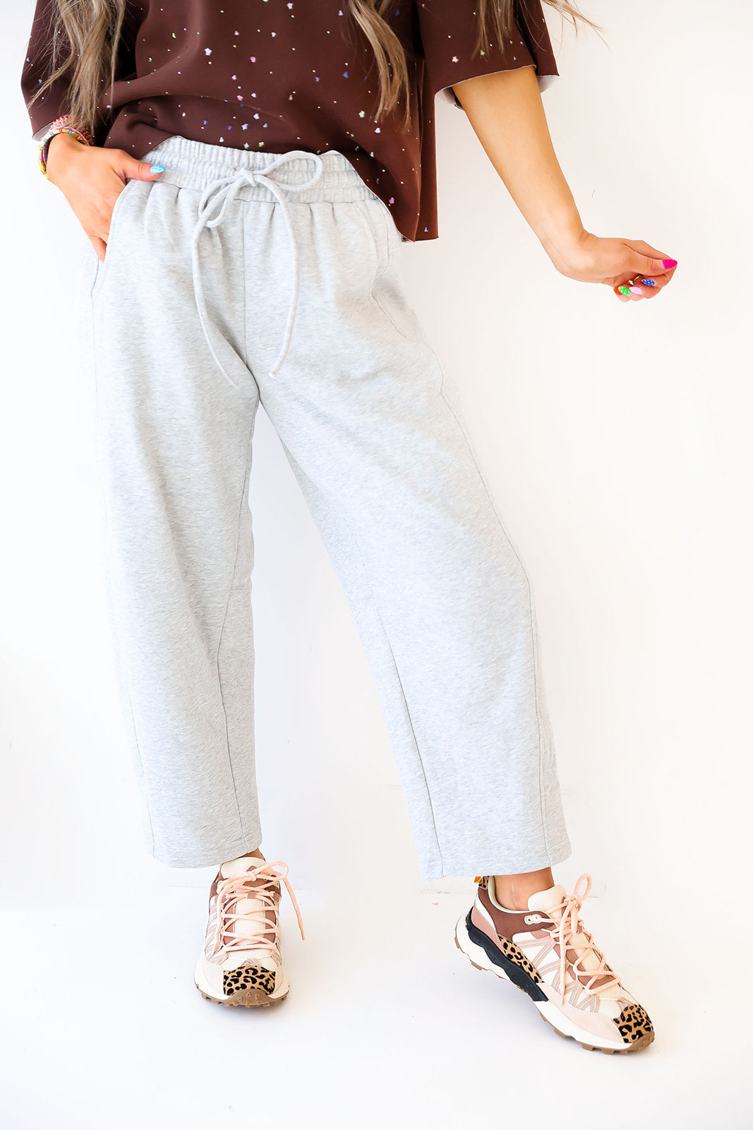 On Repeat Barrel Sweatpants – Grey Restock