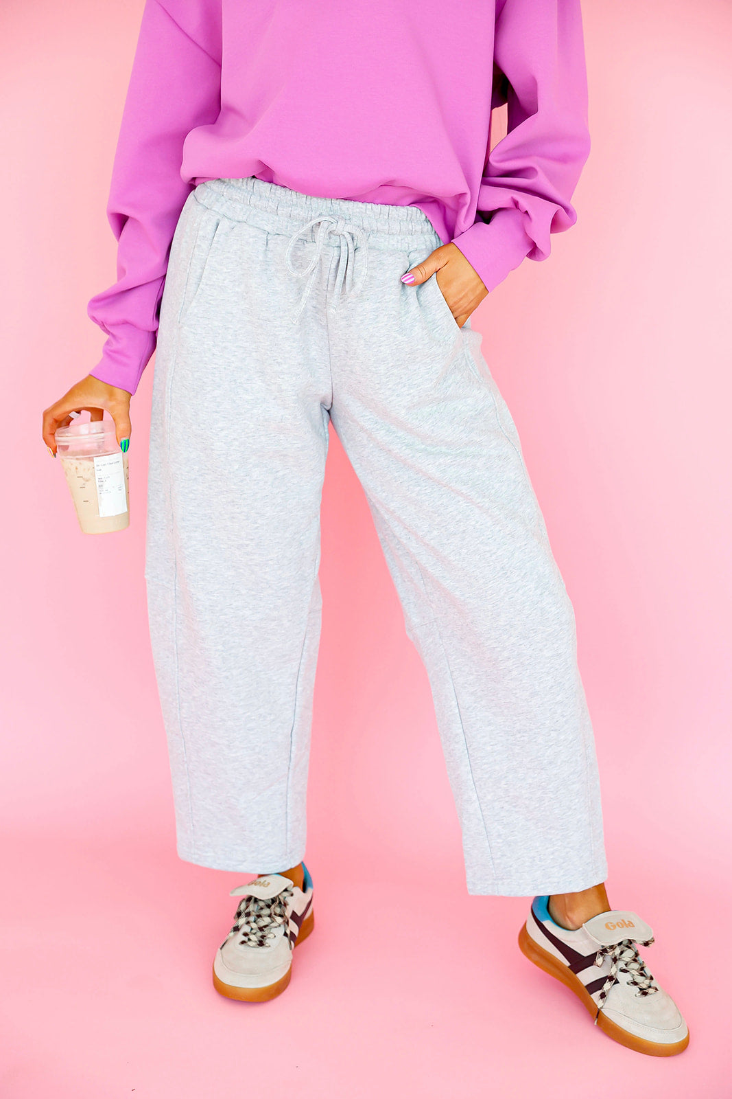 On Repeat Barrel Sweatpants – Grey