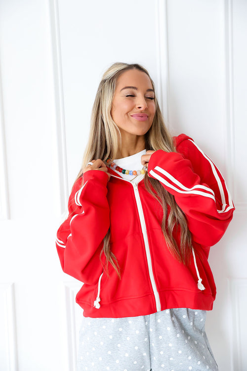 On The Go Zip Up – Pepper/Cream