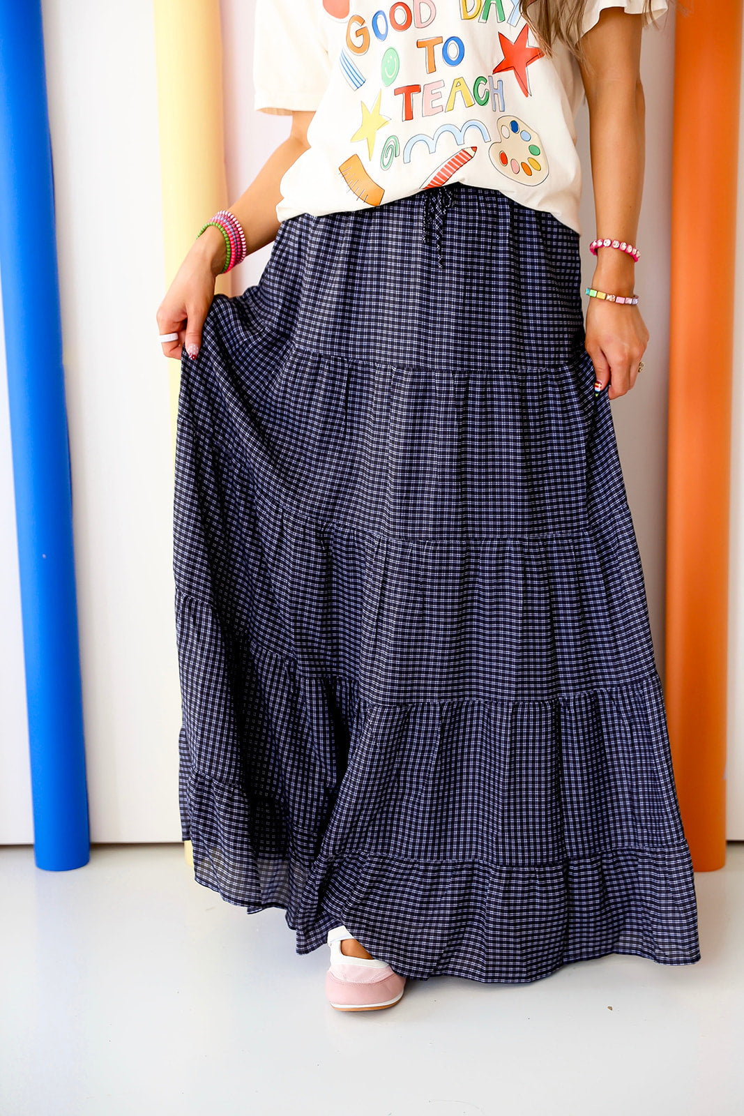 On The Schedule Plaid Maxi Skirt