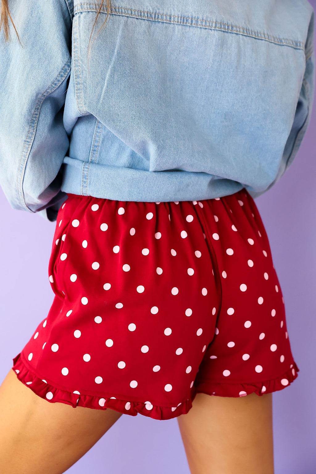 On The Dot Shorts – Merlot/Blush