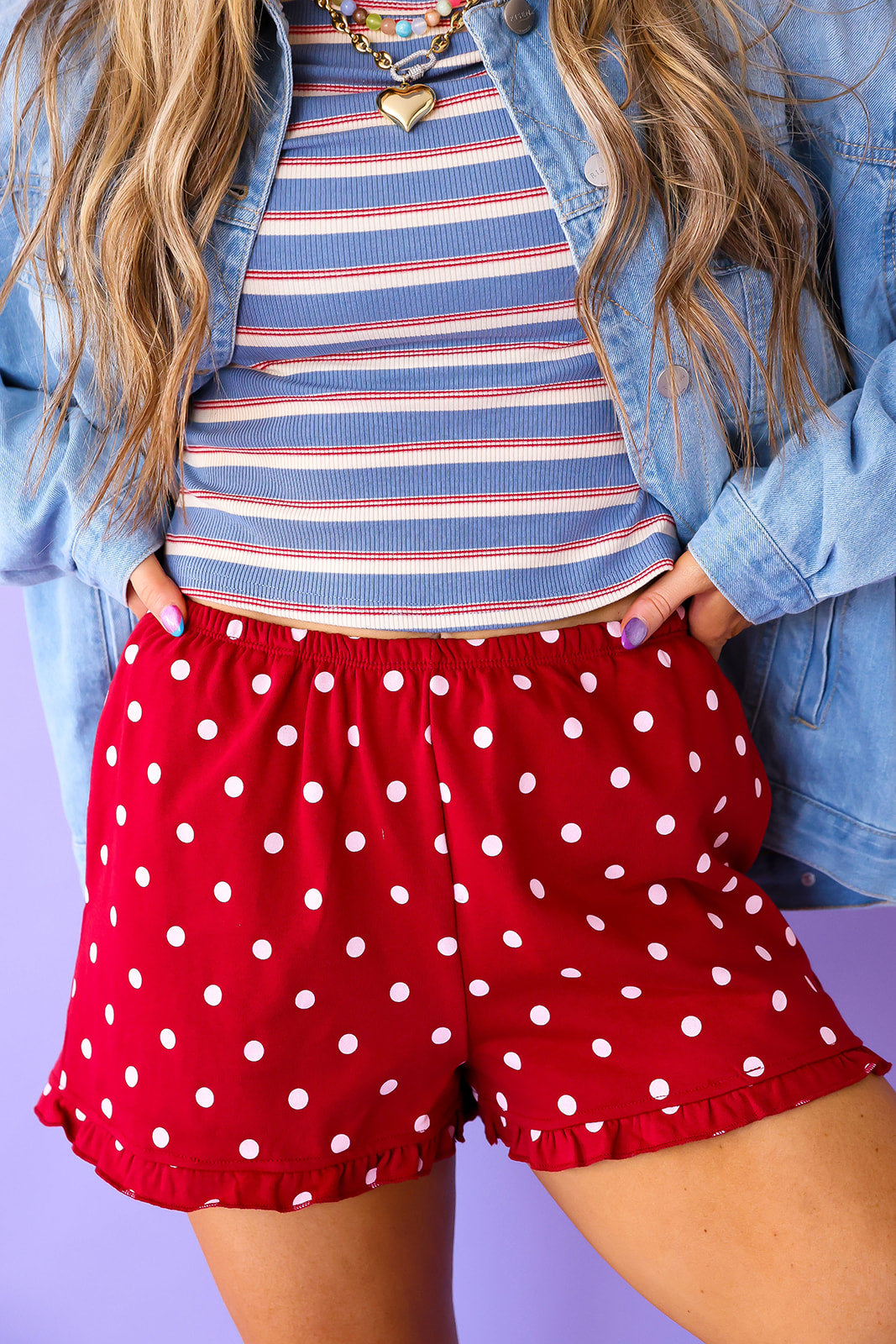 On The Dot Shorts – Merlot/Blush