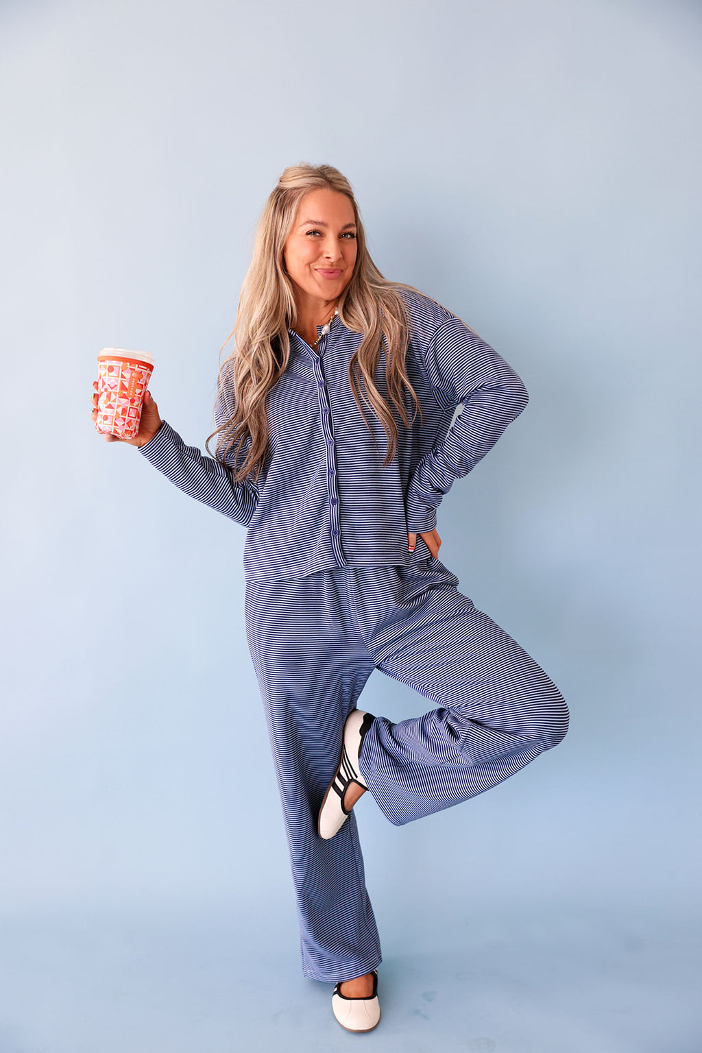 Out The Door Stripe Set- Blue