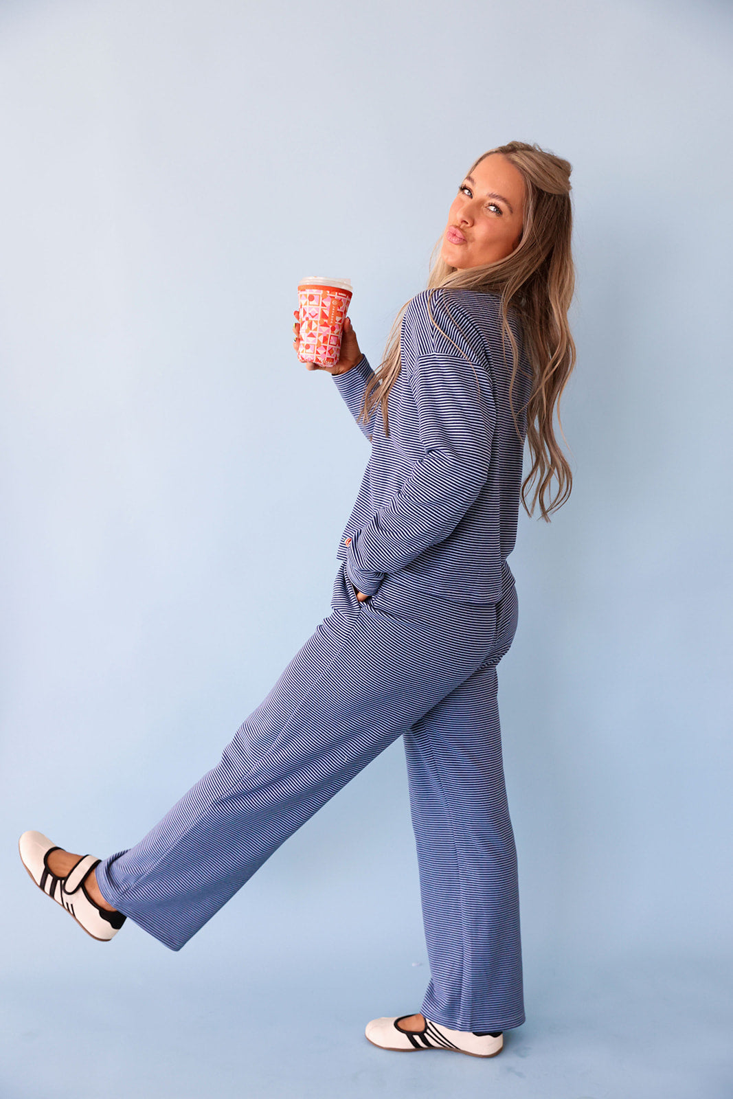 Out The Door Stripe Set- Blue