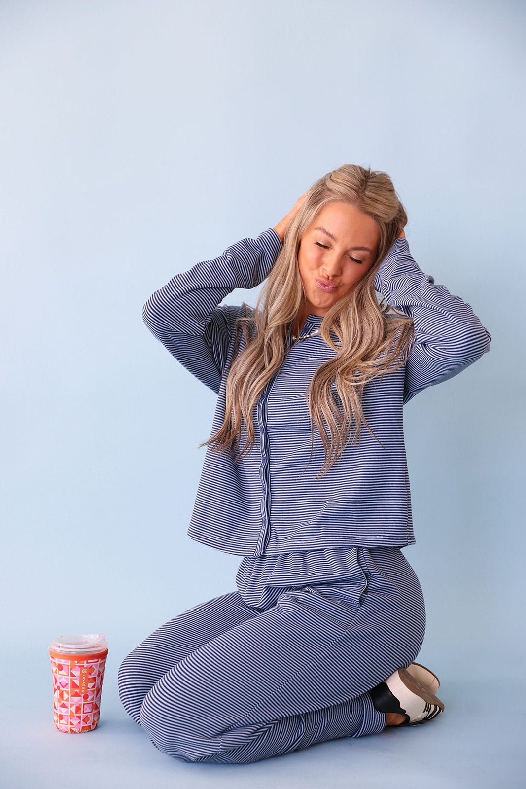 Out The Door Stripe Set- Blue