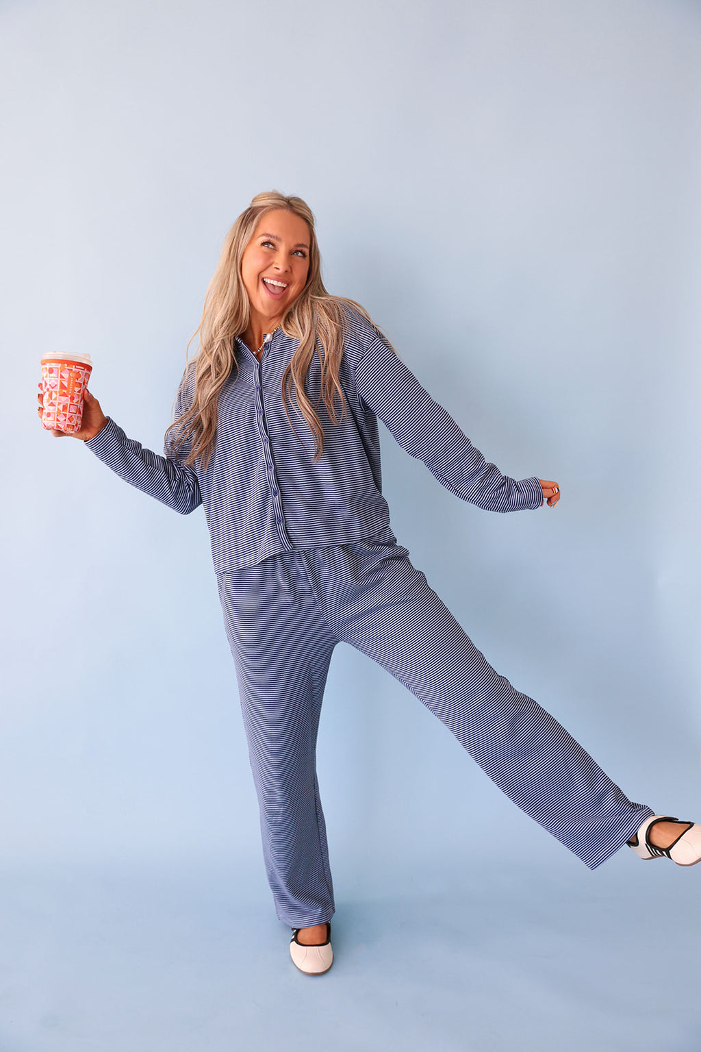 Out The Door Stripe Set- Blue