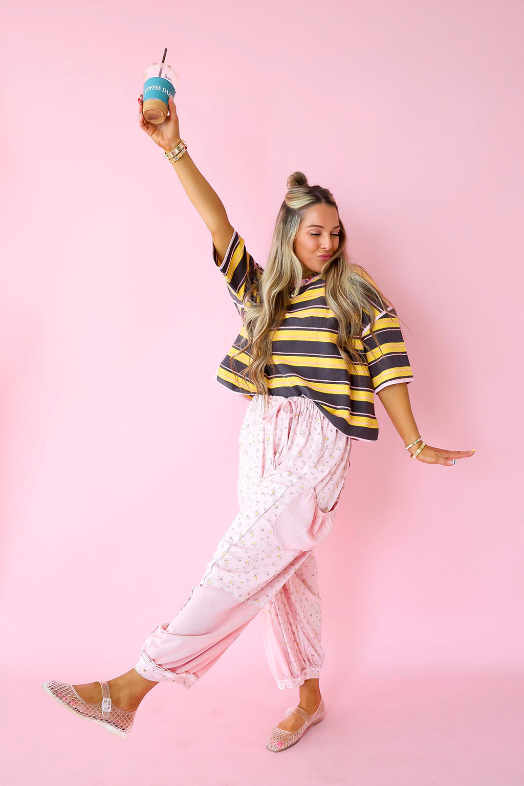 Out & About Stripe Top- Mustard/Brown