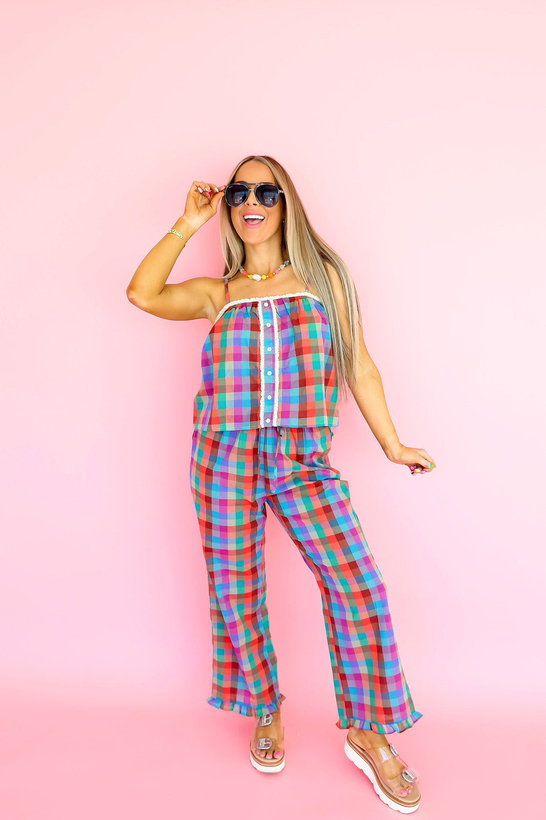 Patchwork Party Plaid Tank