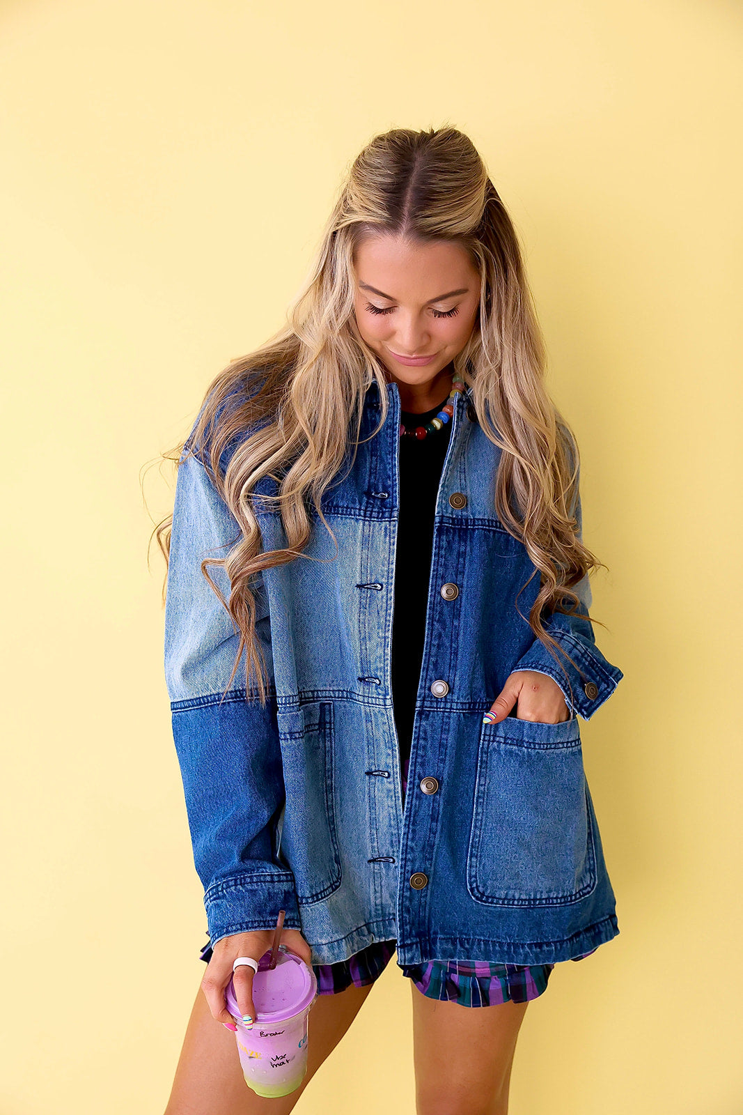 Patchwork Plans Denim Jacket