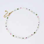 Multi Stone Pearl Necklace