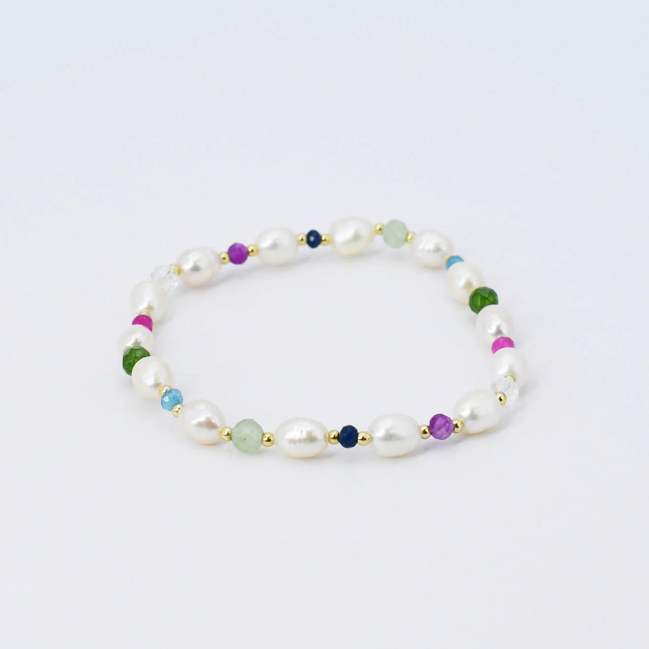 Multi Stone Pearl Bracelet